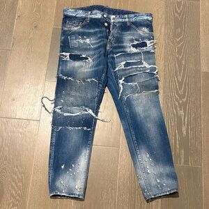 DSQUARED2 Ripped Blue Jeans